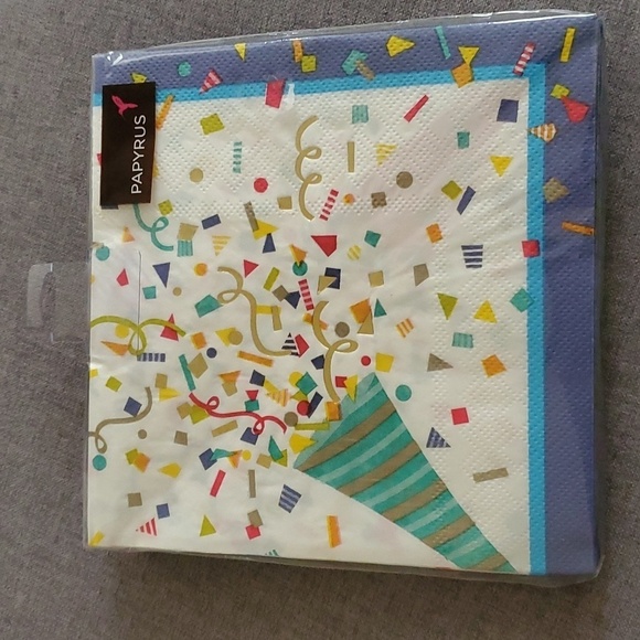 20 Papyrus Napkins confetti 13 inch square ONE pack of 20 napkins artsy - Picture 1 of 5